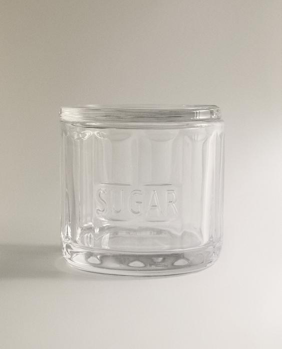 سكرية زجاج بغطاء