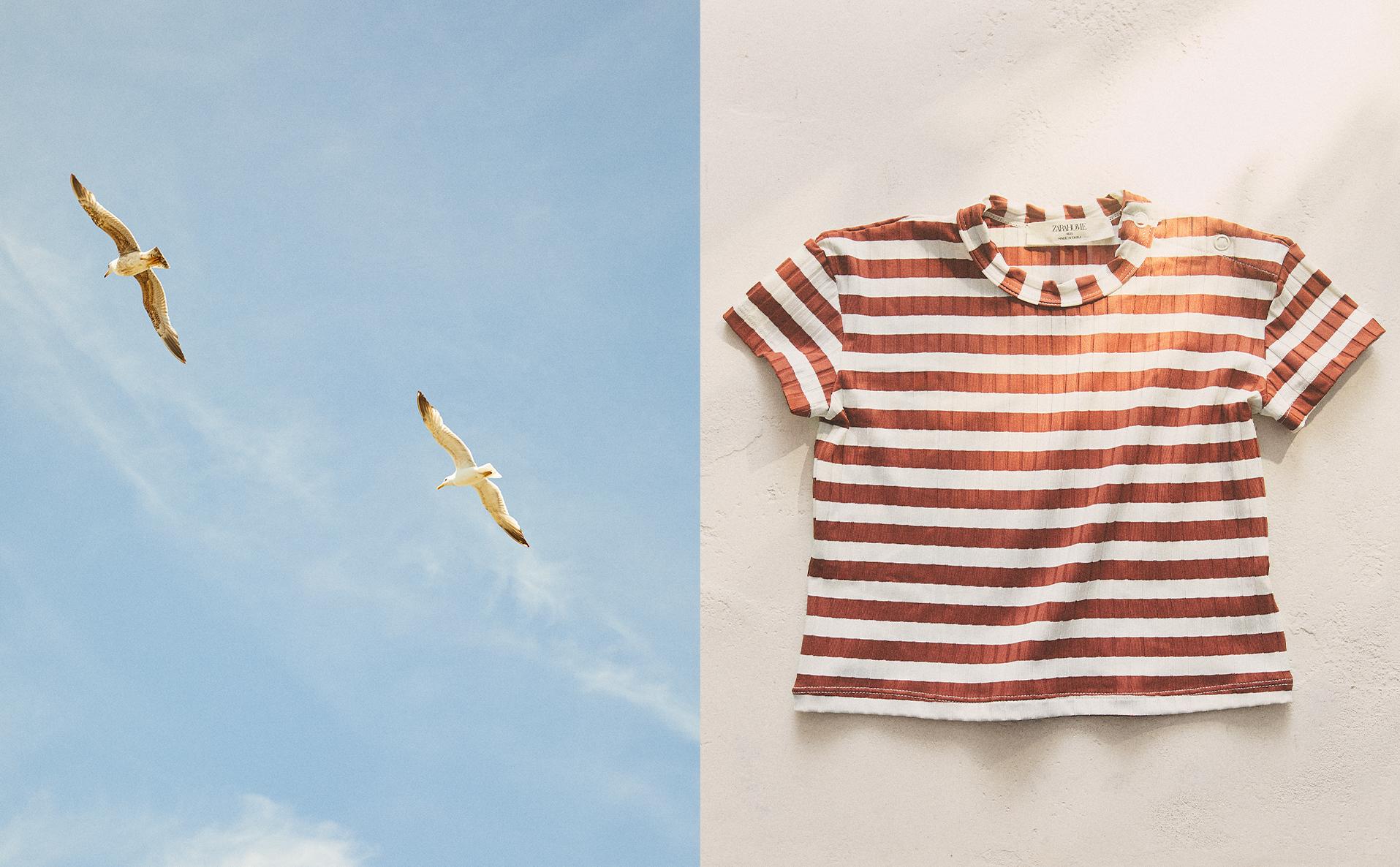 KIDS’ STRIPED BEACH RASH GUARD