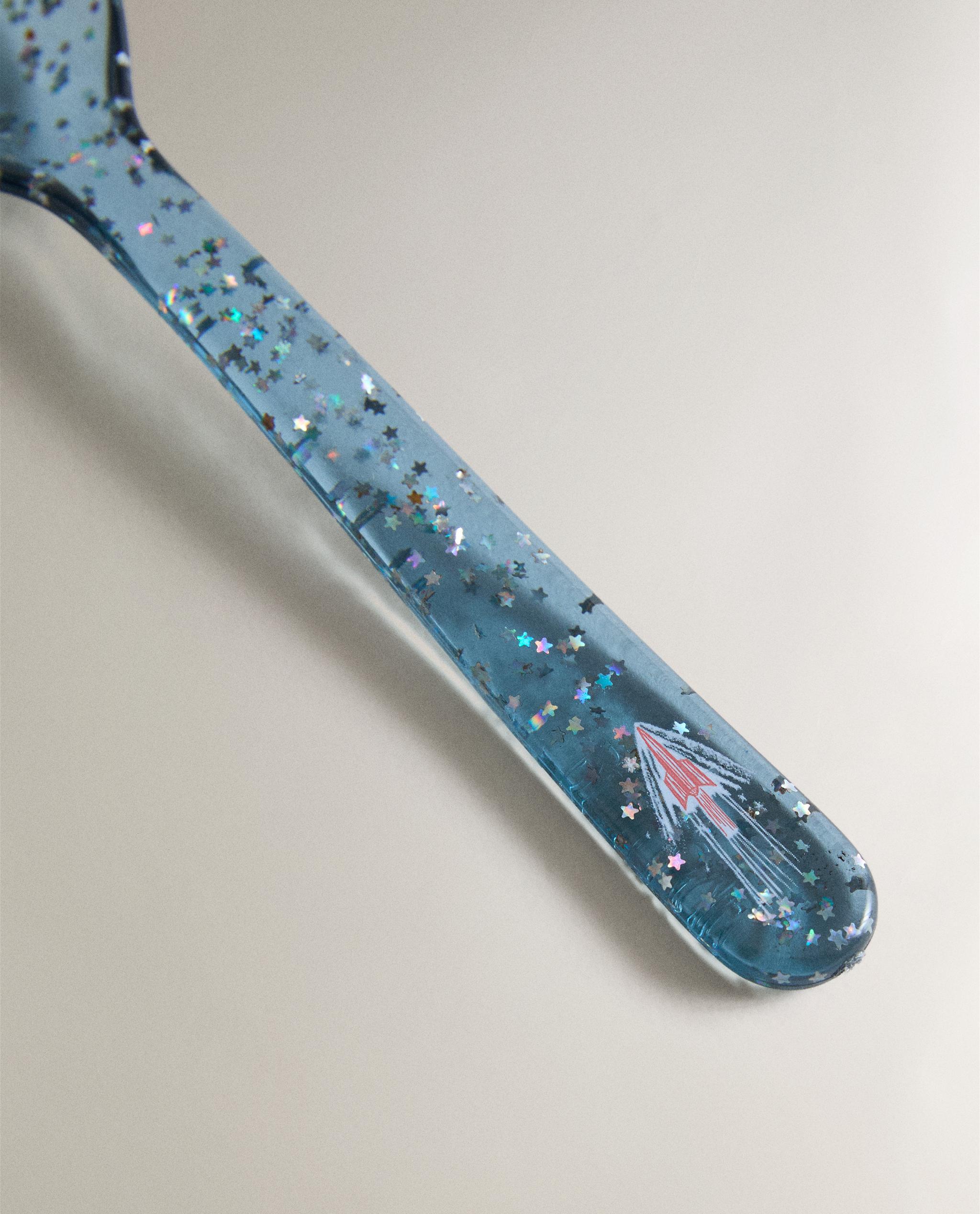 CHILDREN'S GLITTER TRITAN™ SPOON WITH STARS product thumbnail 2