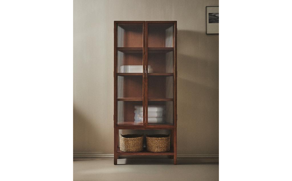 ASH WOOD SIDEBOARD WITH GLASS DOORS