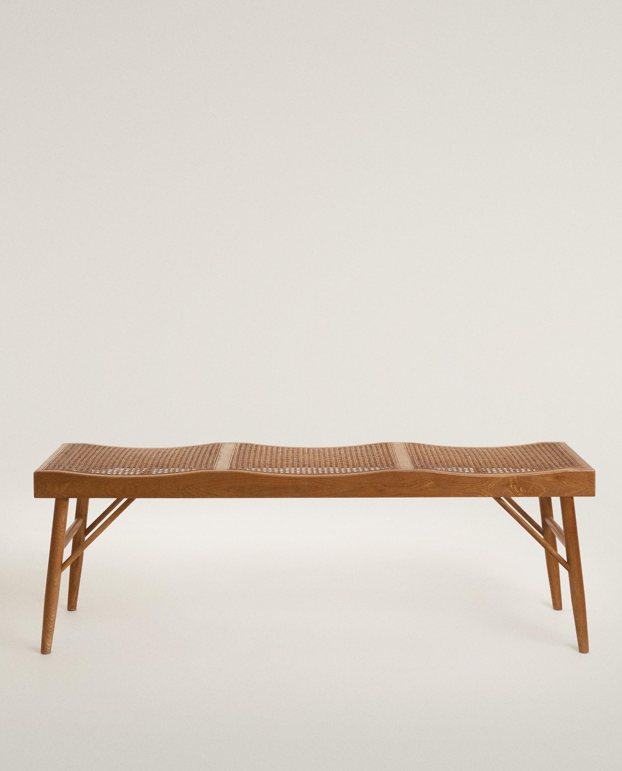 BANQUETTE BOIS ET ROTIN — Zara Home