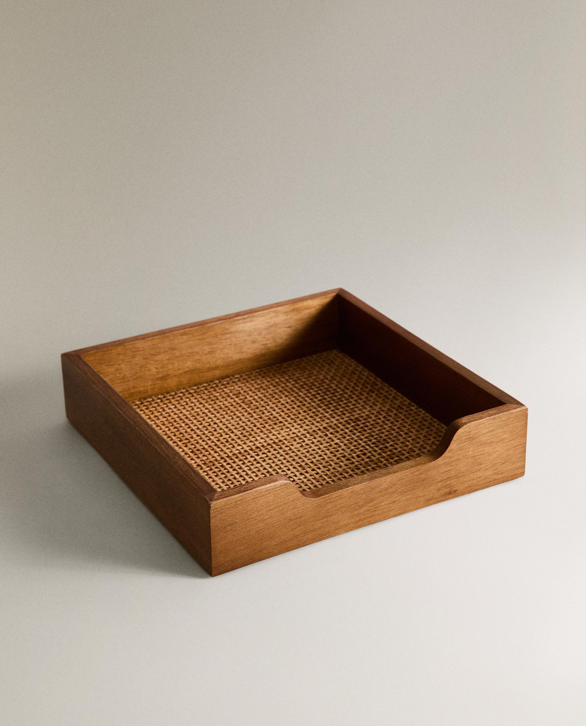 WOOD AND RATTAN NAPKIN HOLDER product thumbnail 8