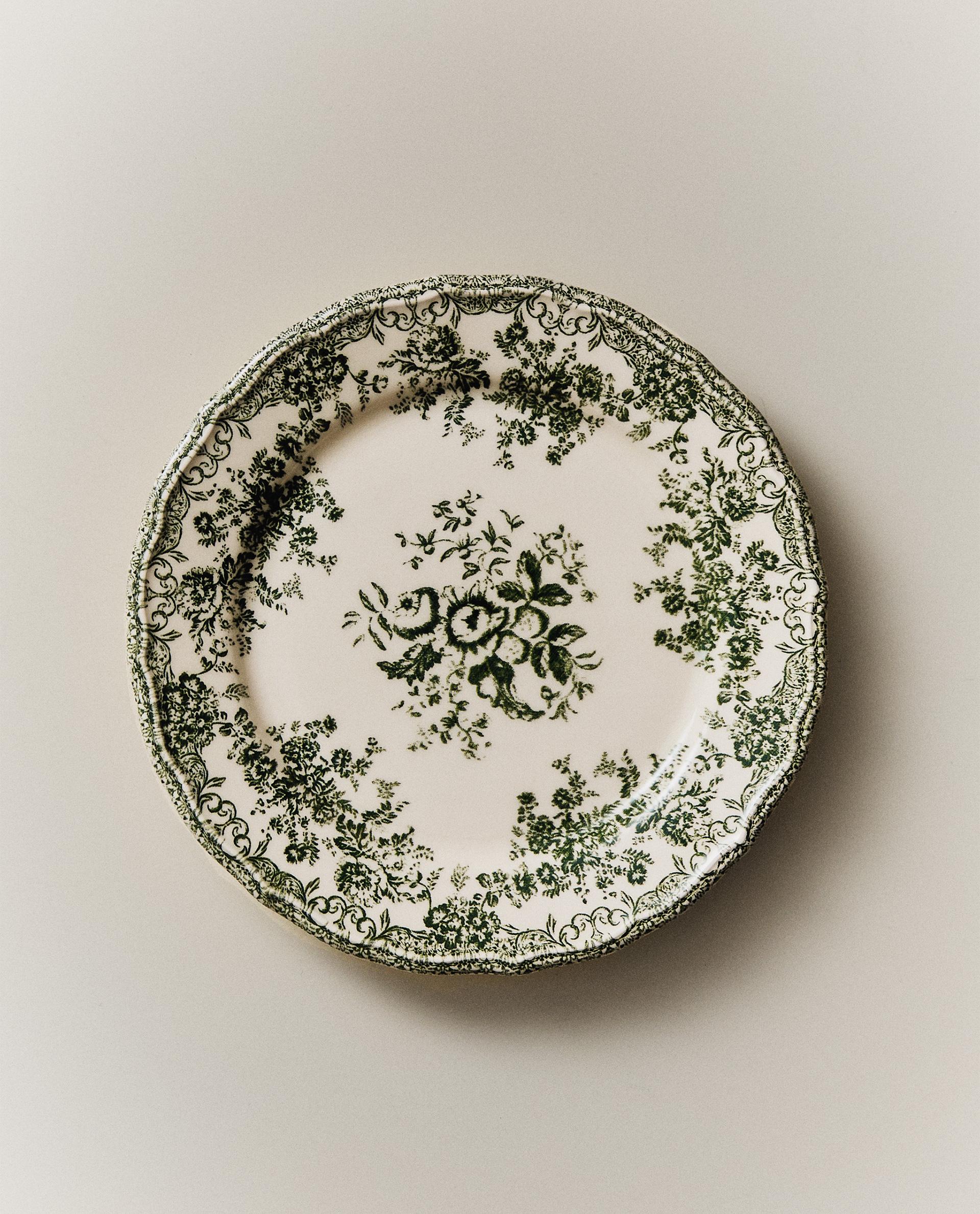 FLORAL EARTHENWARE DESSERT PLATE | Zara Home United States of America
