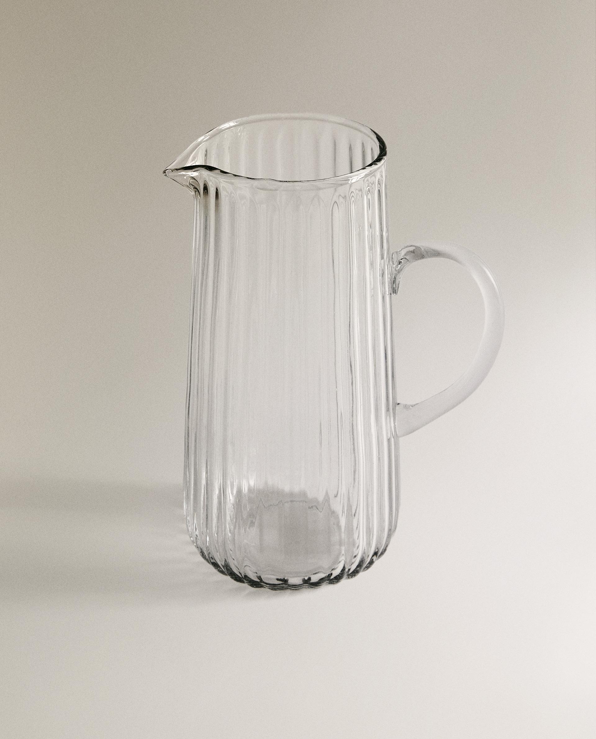 RAISED DESIGN GLASS JUG