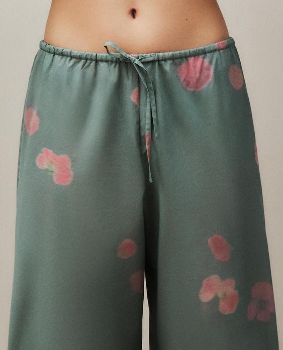フローラル コットン パンツ