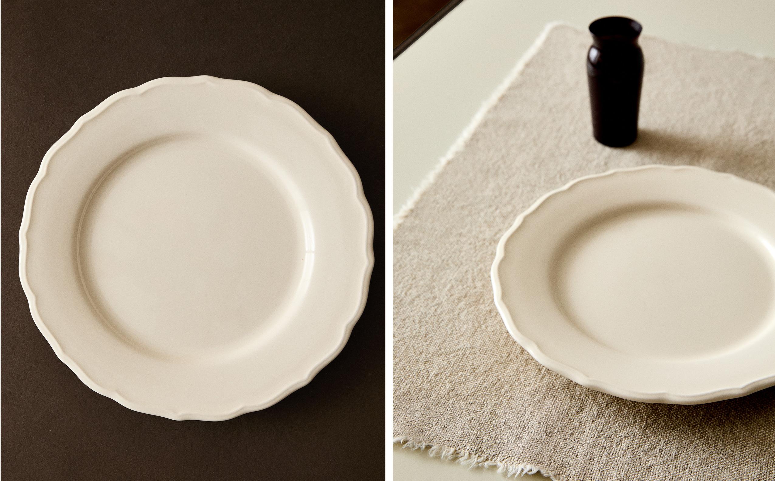 PLATO LLANO ANDREA LISO ORNAMENTO BORDE LOZA