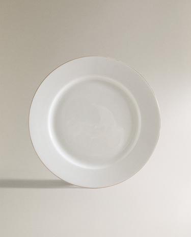 RIMMED BONE CHINA DINNER PLATE