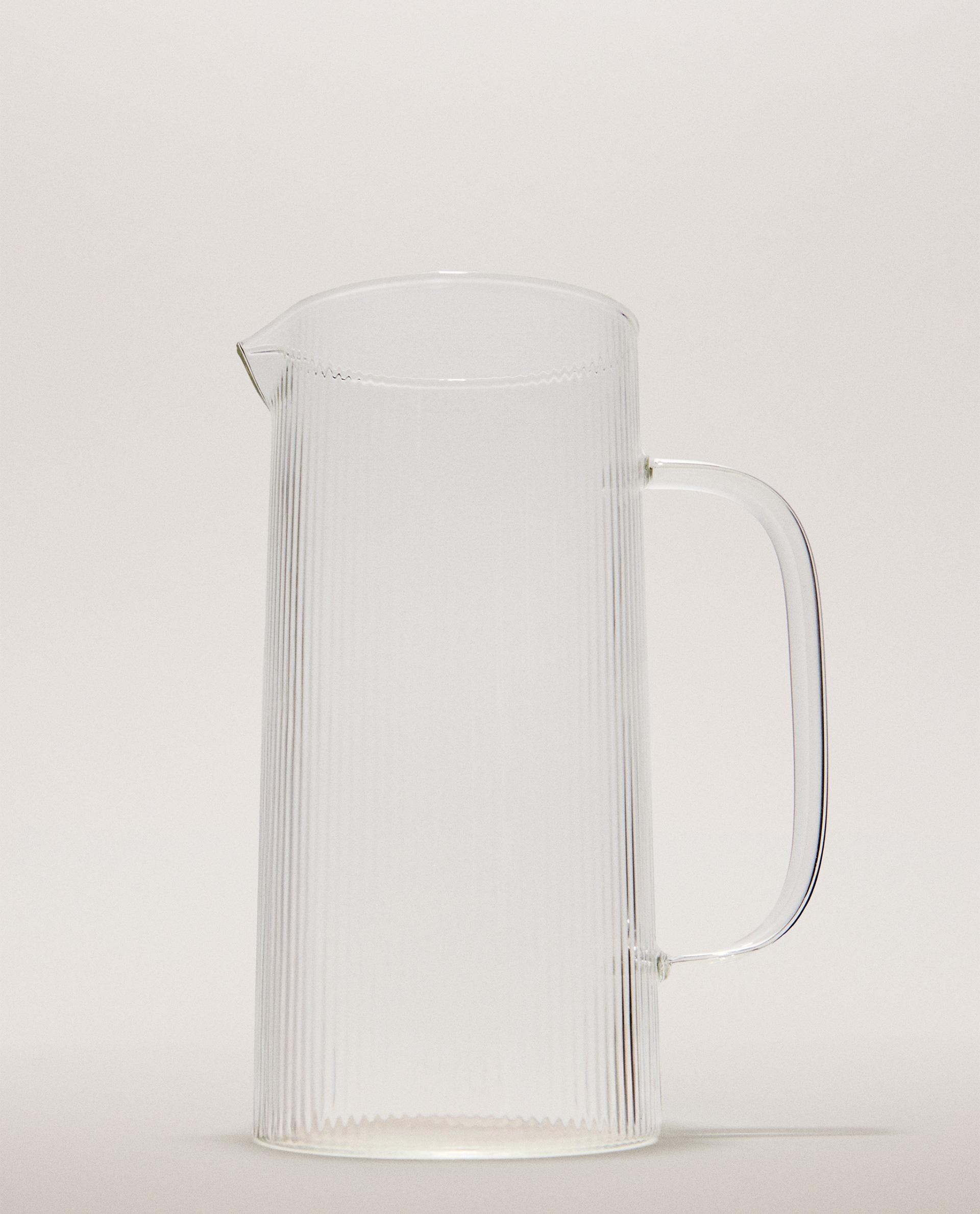 ガラス製ピッチャーとカップセット　流木　メゾンドリュストル ベース ストライプ ガラス製 ミルク ピッチャー | Zara Home