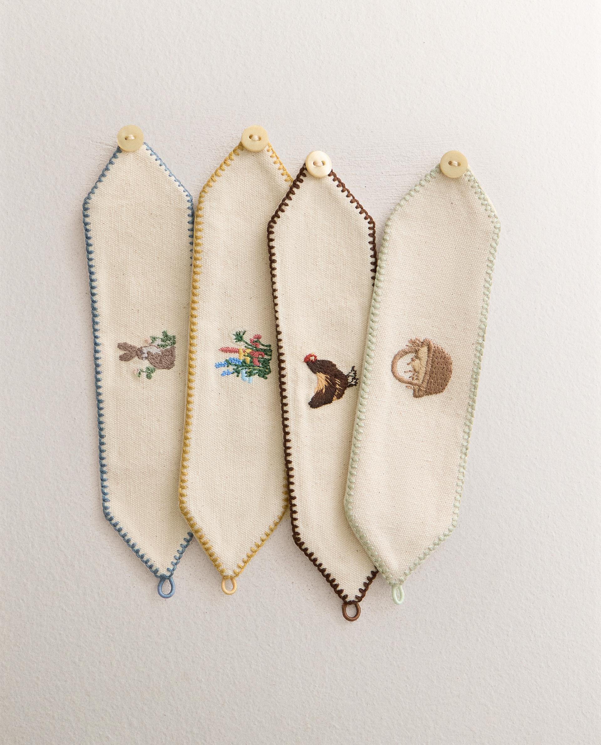 LOT DE RONDS DE SERVIETTE BRODERIE PÂQUES (LOT DE 4) LOT DE RONDS DE SERVIETTE BRODERIE PÂQUES (LOT DE 4)