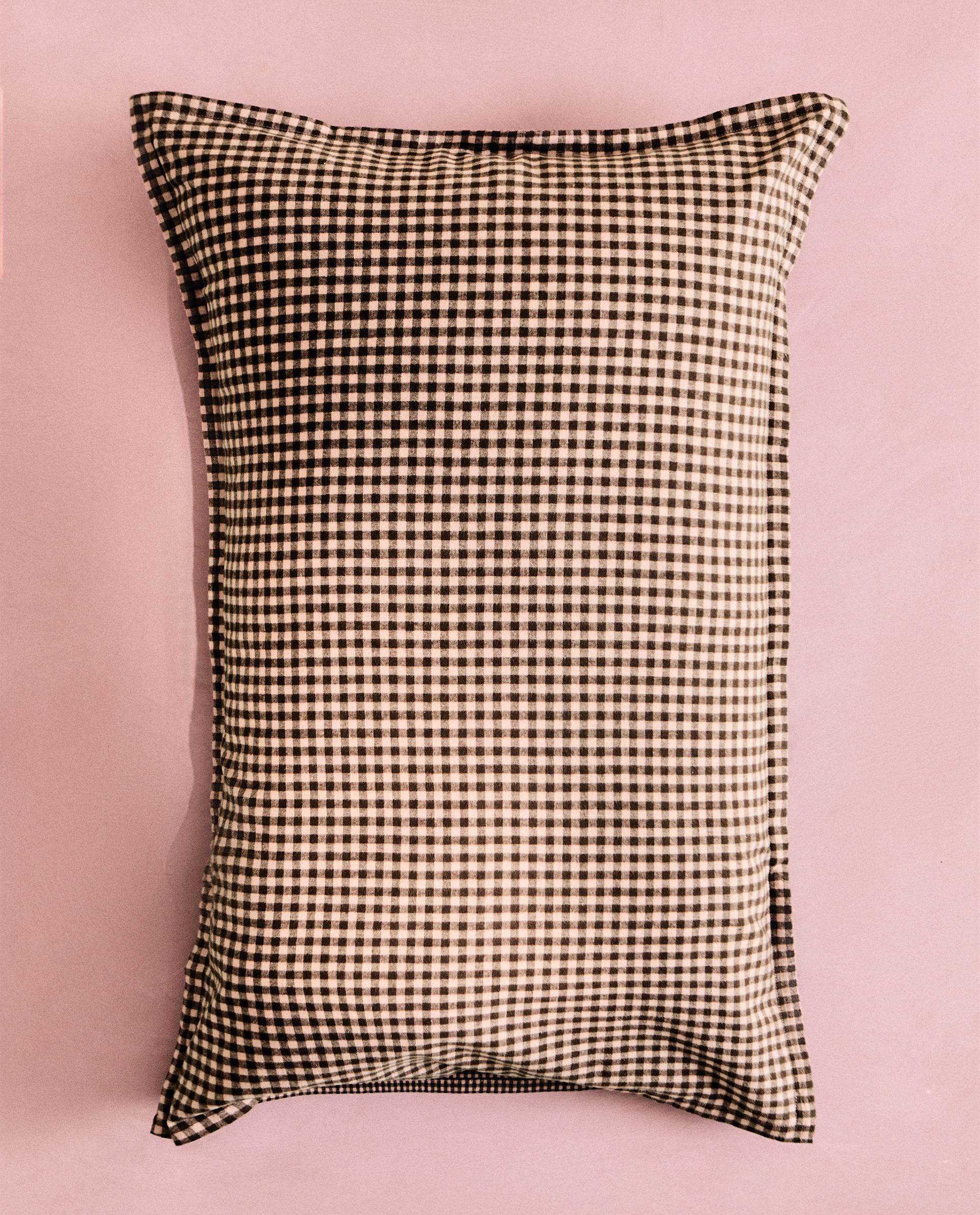 ZARA  グレー系チェック柄シングル掛け布団カバー&ピローケース ZARA HOME グレー系チェック柄シングル掛け布団カバー&ピロー