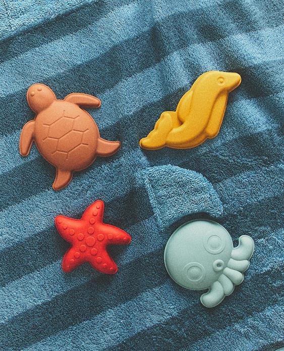 PACK MOULES PLAGE ENFANTS SILICONE (LOT DE 4)