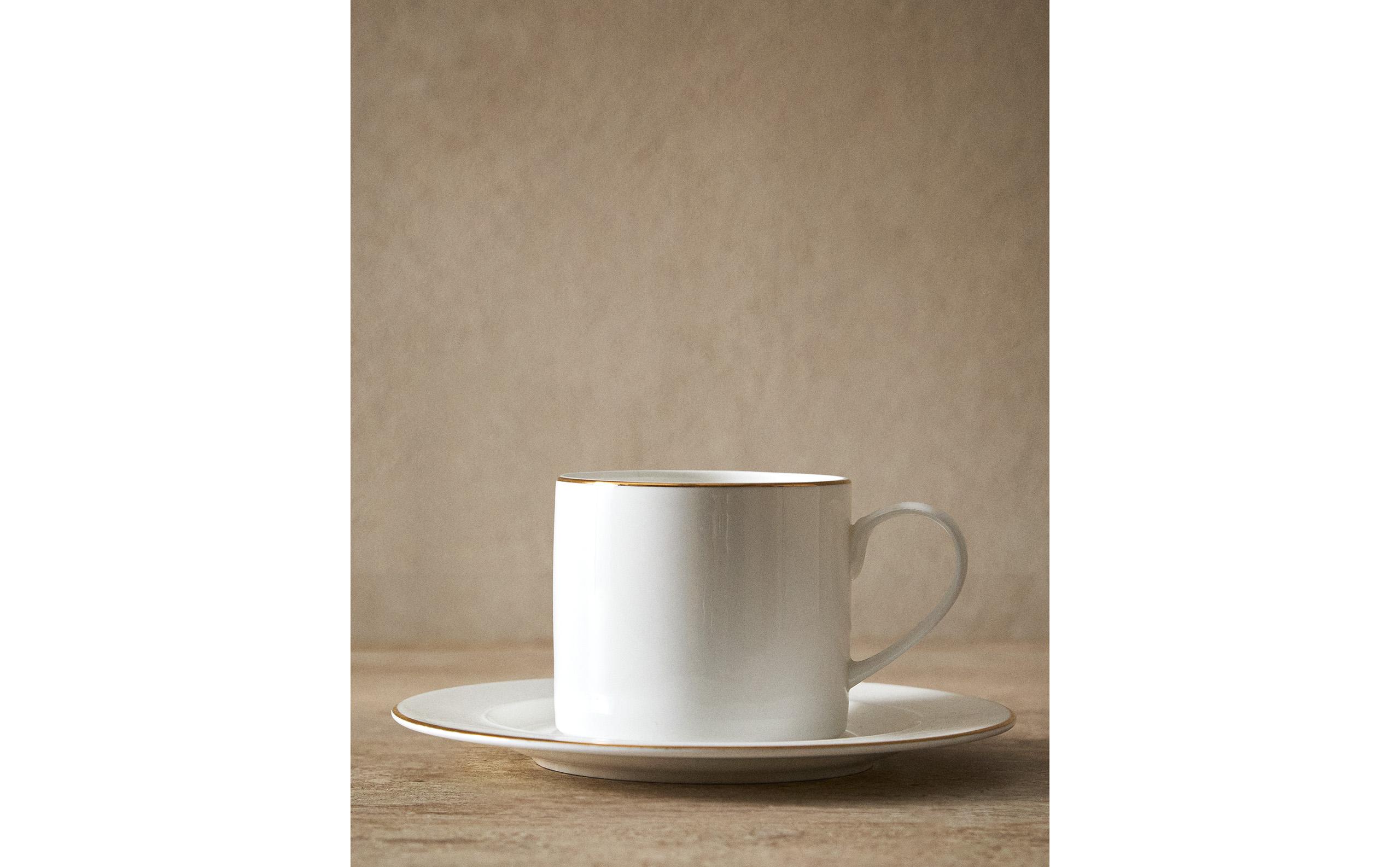 TAZA TE + PLATO LETICIA BONE CHINA FILO