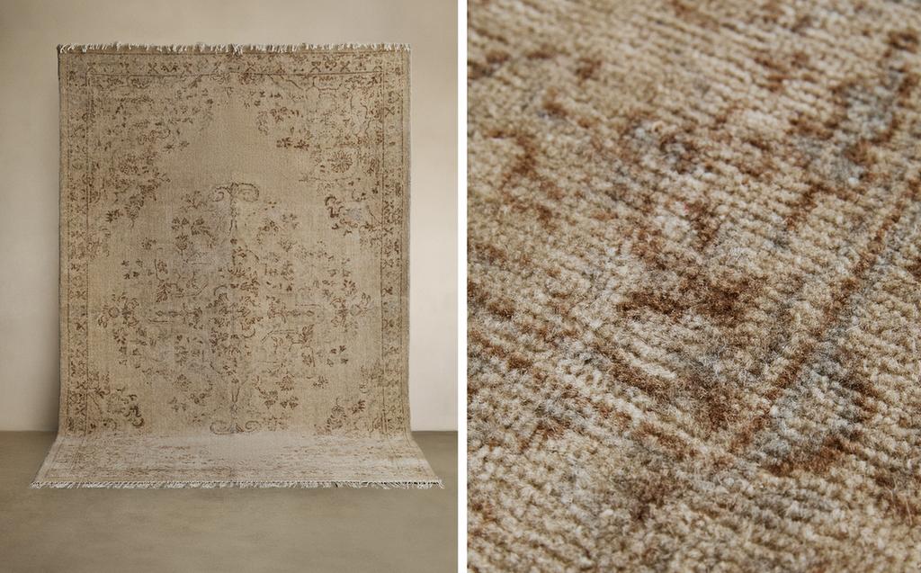 FLORAL PRINT WOOL RUG FLORAL PRINT WOOL RUG