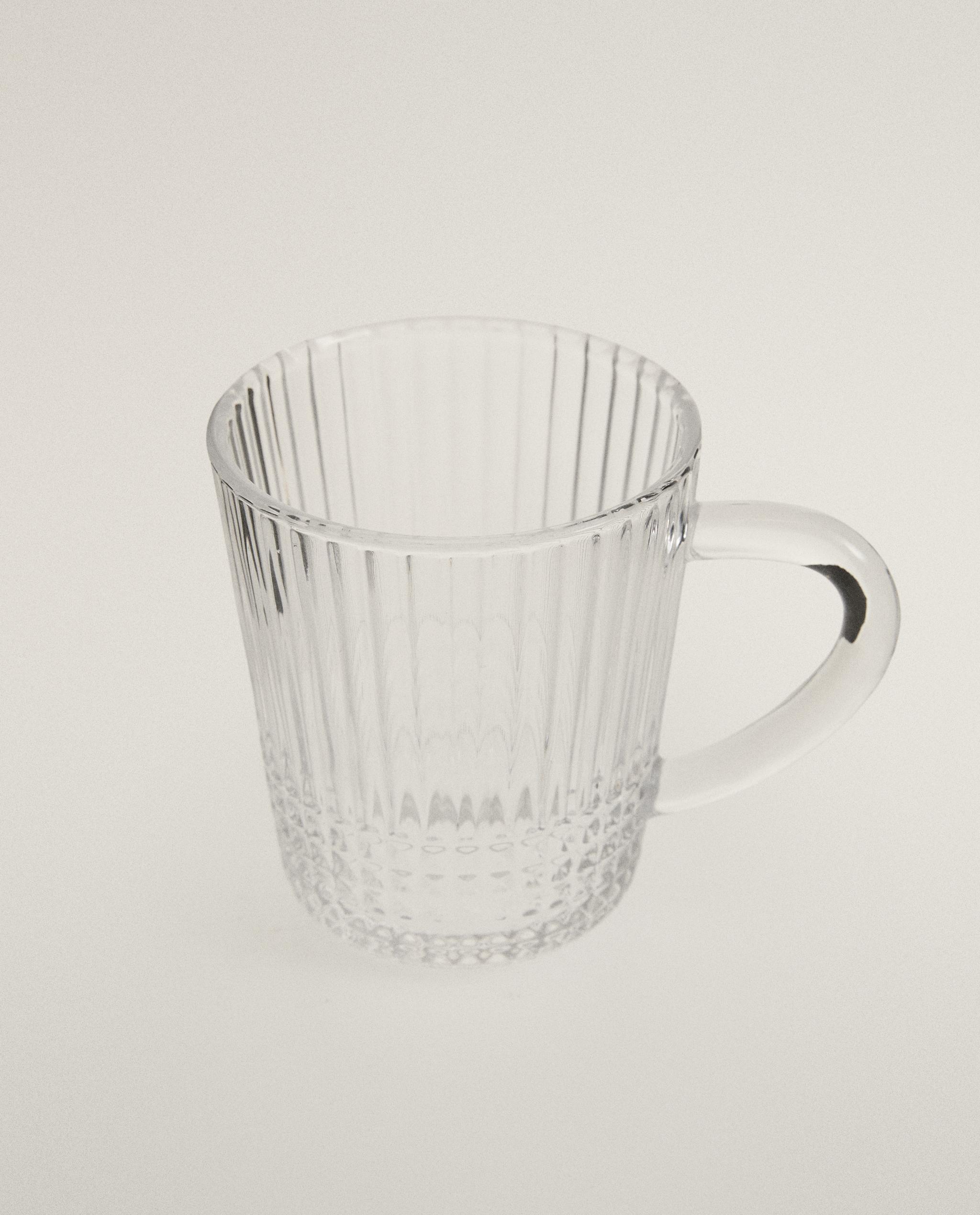 GLASS MUG WITH RAISED GEOMETRIC DESIGN product thumbnail 11