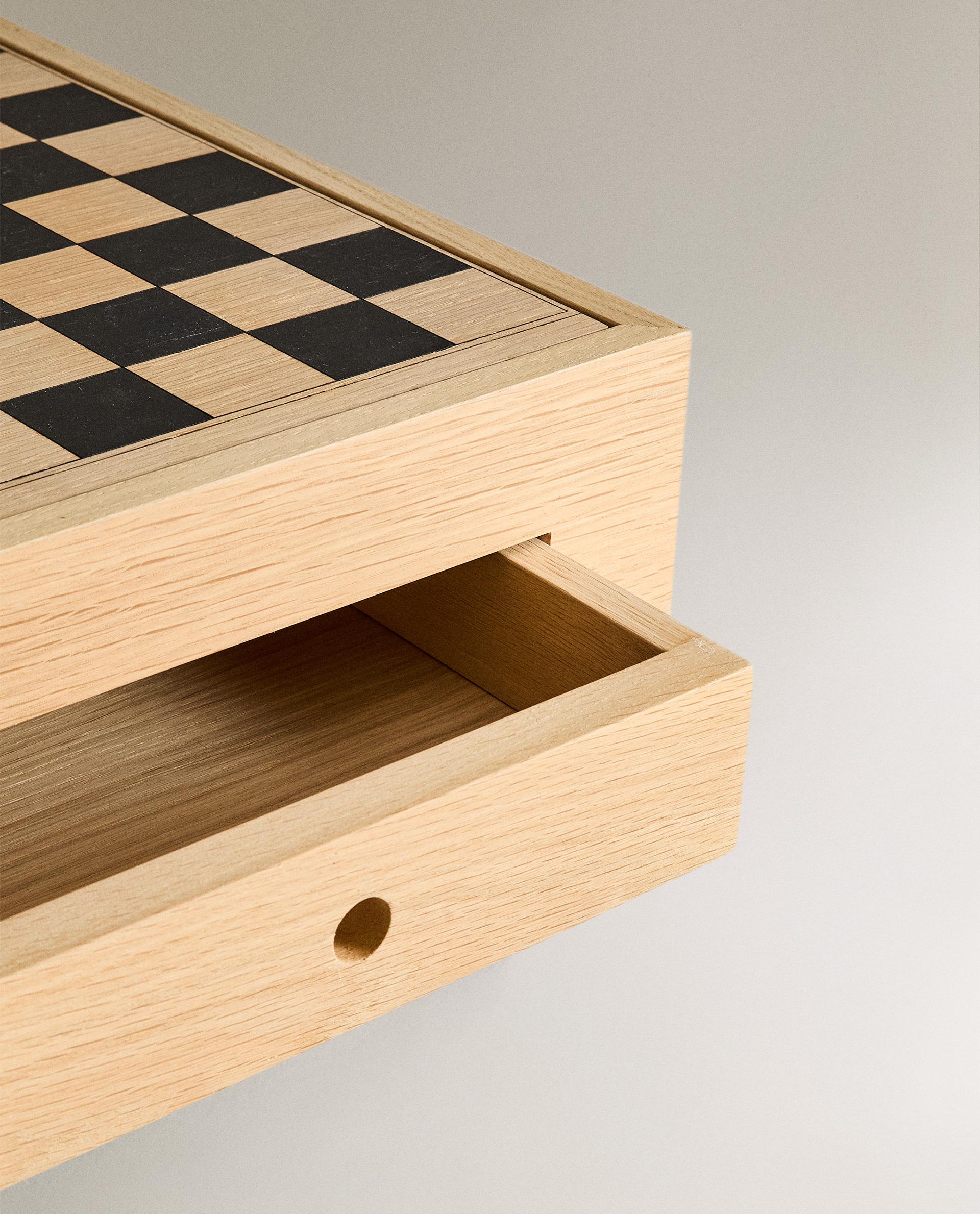 JUEGO TABLERO AJEDREZ MADERA RUEDAS