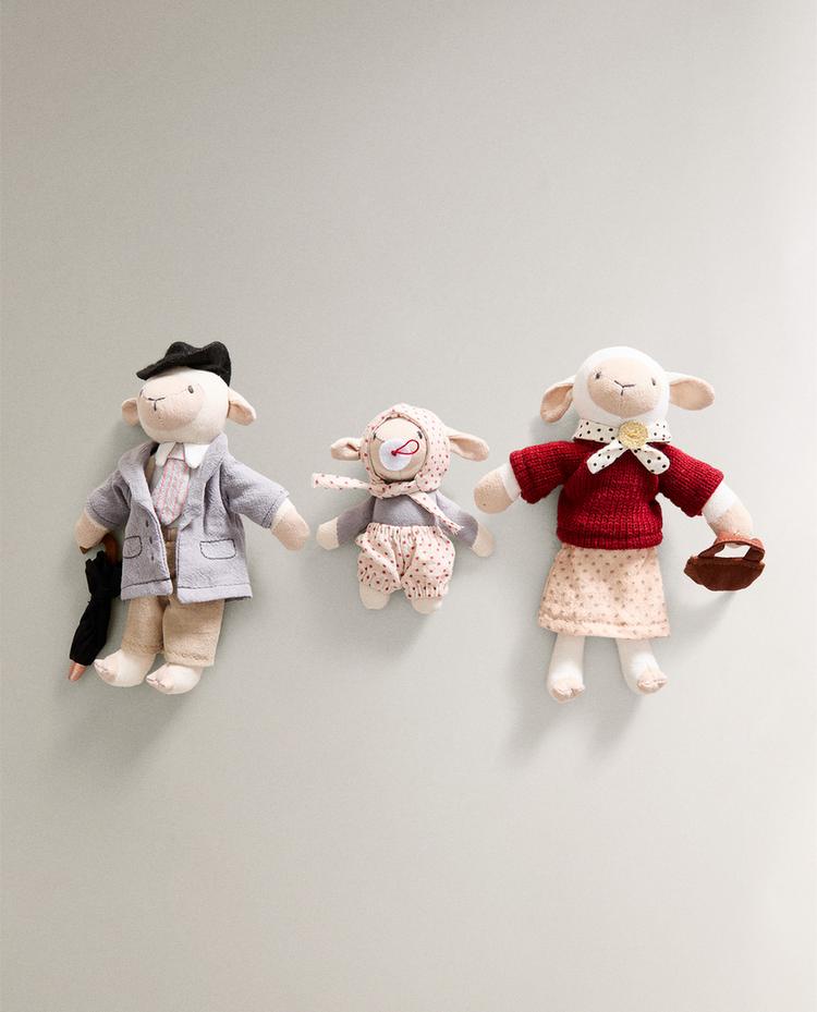 LOT DE 3 PELUCHES POUR ENFANT FAMILLE MOUTONS