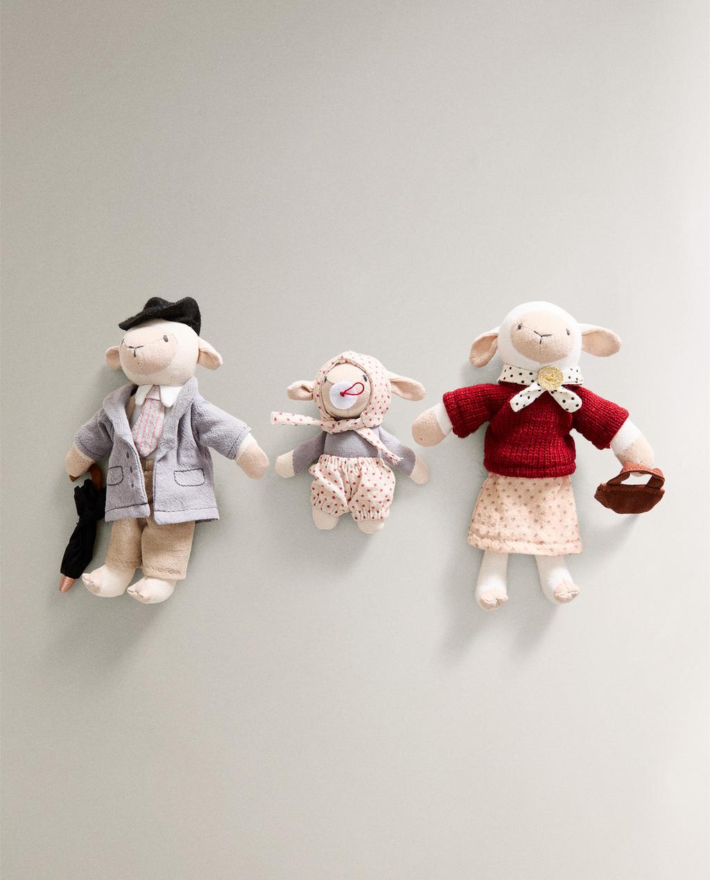 CHILDREN’S SHEEP FAMILY PLUSH TOY SET (SET OF 3)