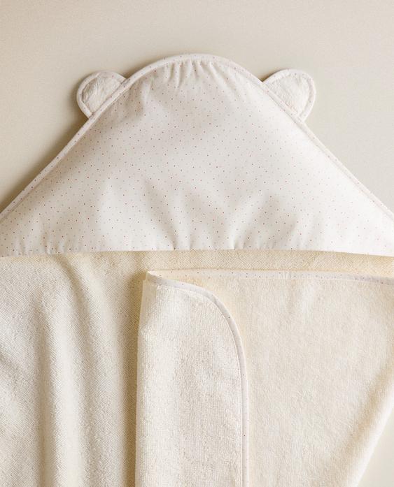 KIDS' HOODED BATH TOWEL WITH EARS