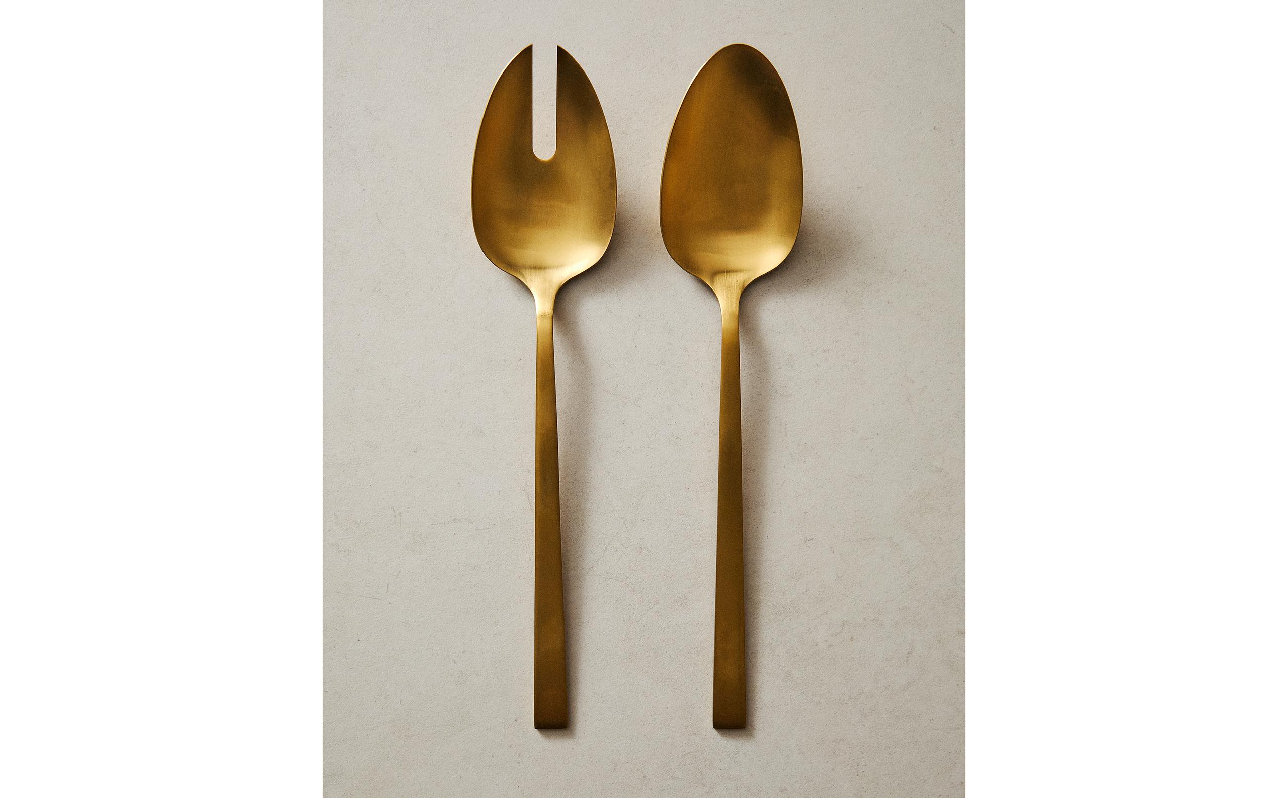 ゴールドスチール サラダ用カトラリーセット（2本入り） | Zara Home