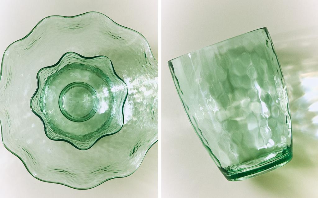 GLÄSERSET AUS GEHÄMMERTEM ACRYLGLAS