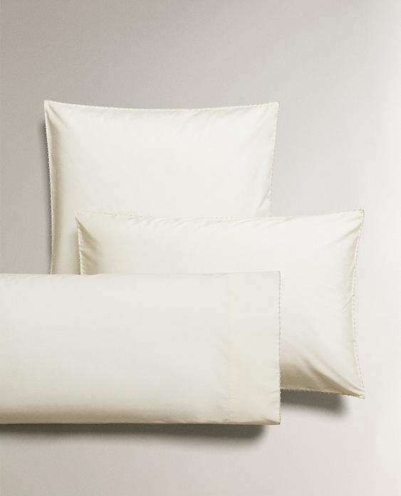 KIDS' PILLOWCASE WITH EMBROIDERED TRIM DETAIL