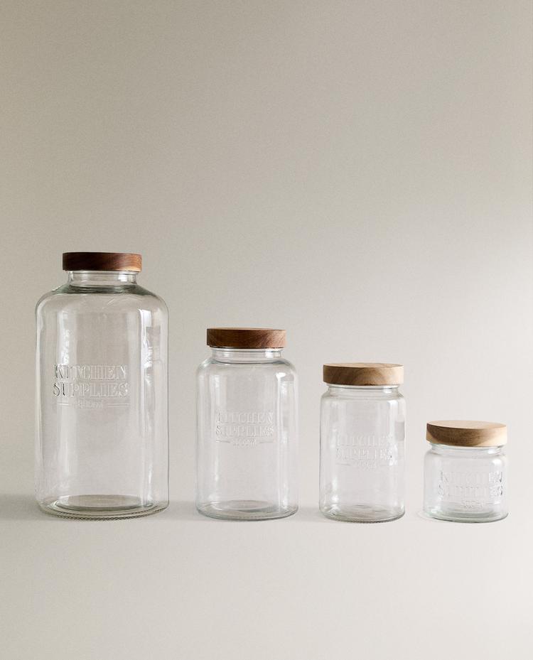 GLASS SCREW-ON STORAGE JAR
