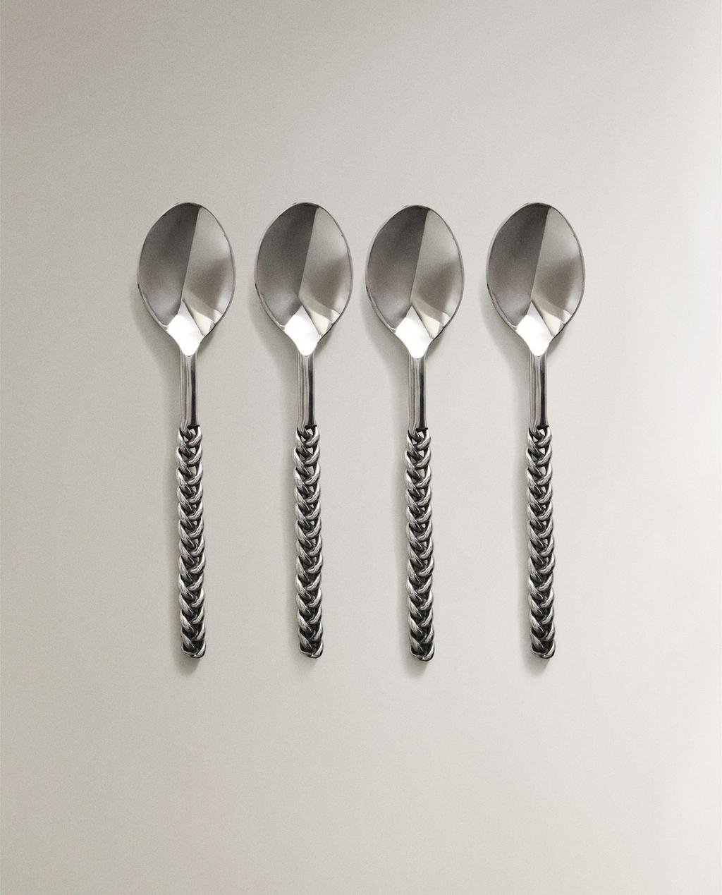 PACK PETITES CUILLÈRES À DESSERT MANCHE TRESSÉ MÉTAL (PACK DE 4) PACK PETITES CUILLÈRES À DESSERT MANCHE TRESSÉ MÉTAL (PACK DE 4)