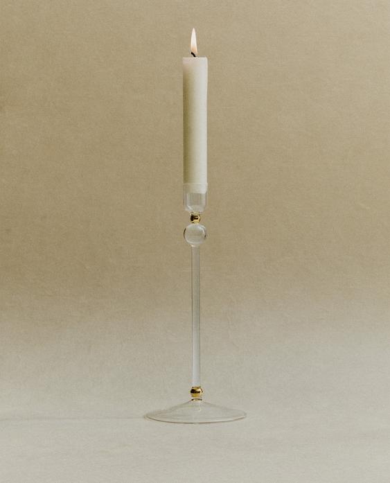 CANDLEHOLDER WITH GOLD DETAIL CANDLEHOLDER WITH GOLD DETAIL