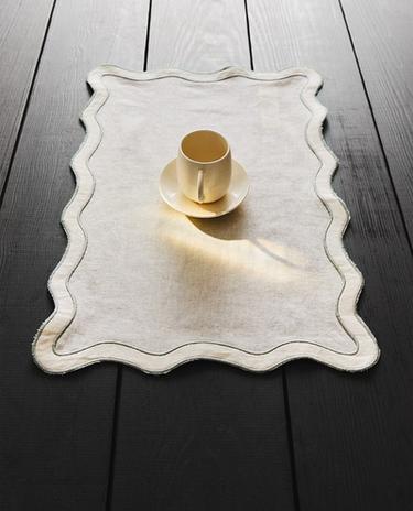 TISCHSET LEINEN MIT WELLENRAND