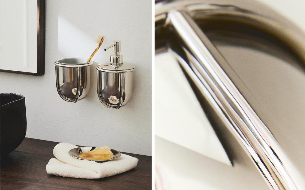 SHINY METAL BATHROOM SET