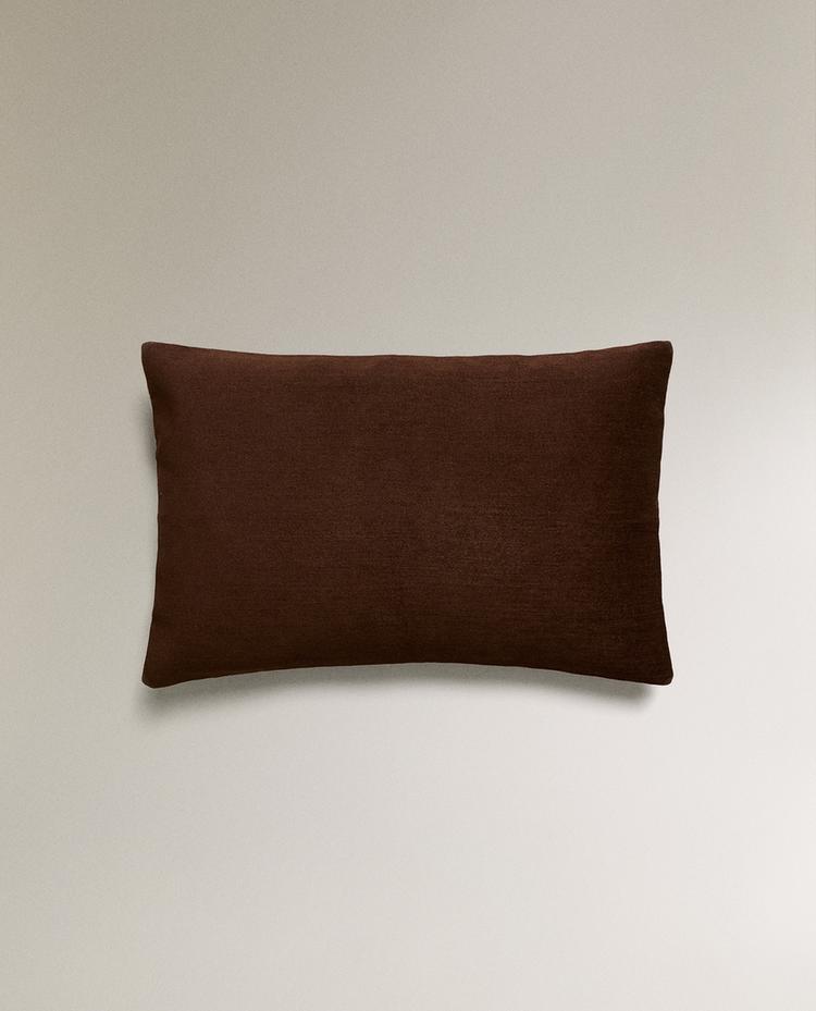 VELVET AND LINEN CUSHION COVER