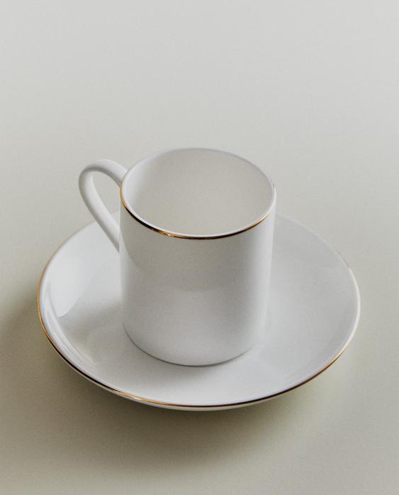 GOLD BONE CHINA COFFEE CUP AND SAUCER GOLD BONE CHINA COFFEE CUP AND SAUCER