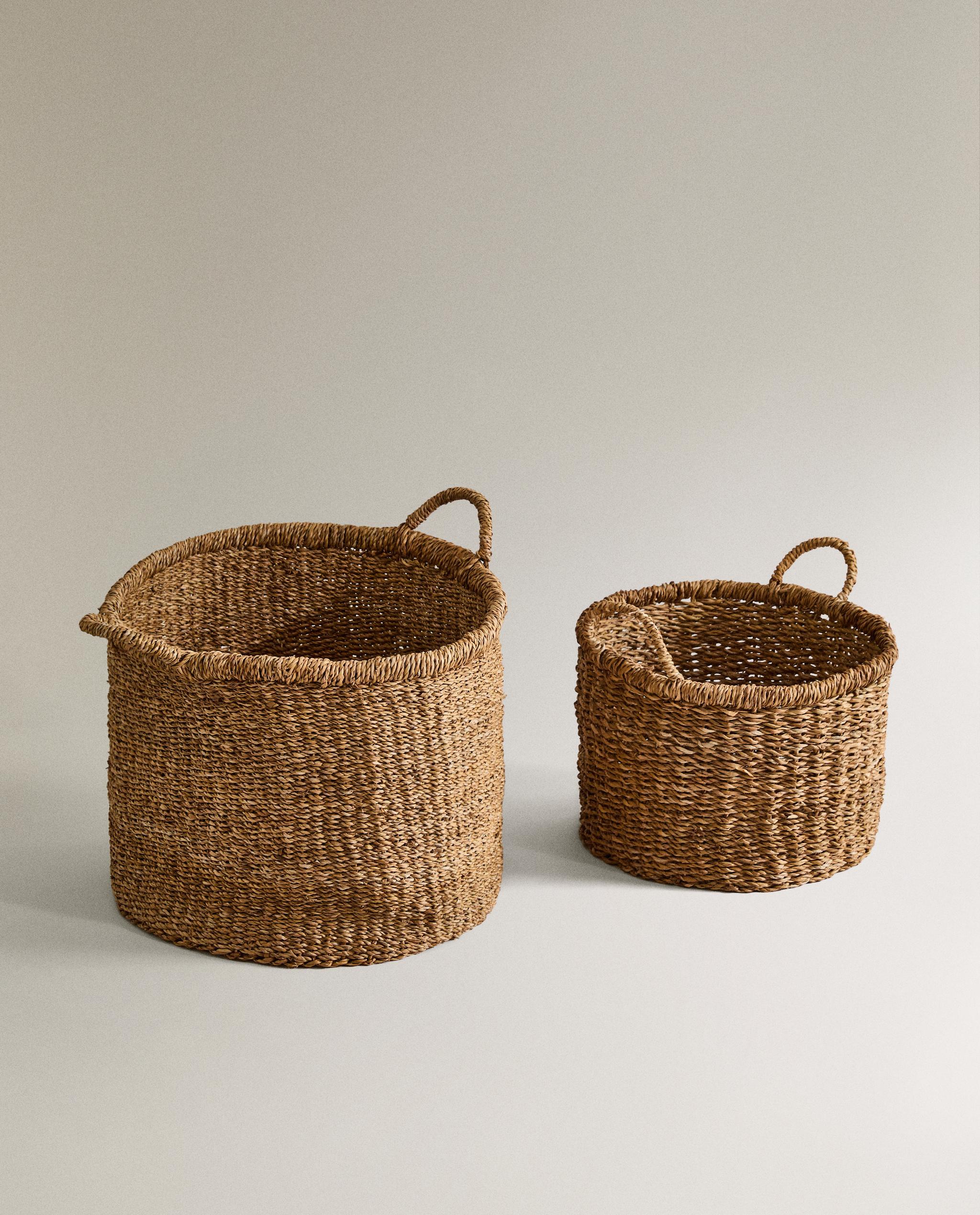 大型ハンドル付きシーグラス バスケット | Zara Home 日本/Japan