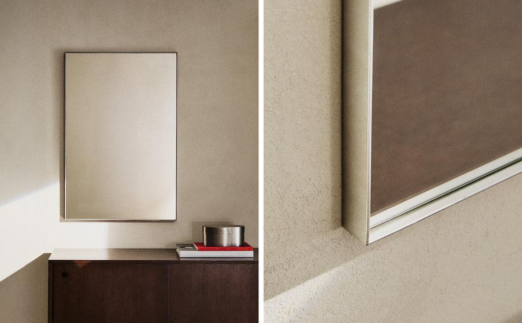 VERTICAL MIRROR WITH SILVER FRAME