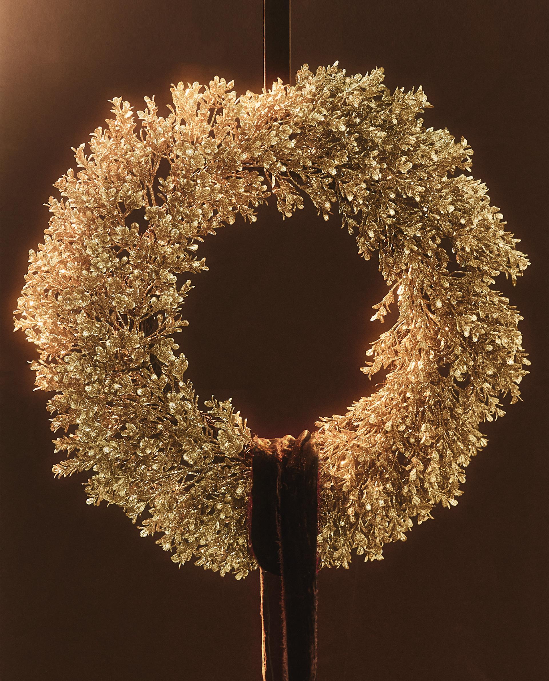COURONNE DÉCORATIVE PAILLETTES DE NOËL