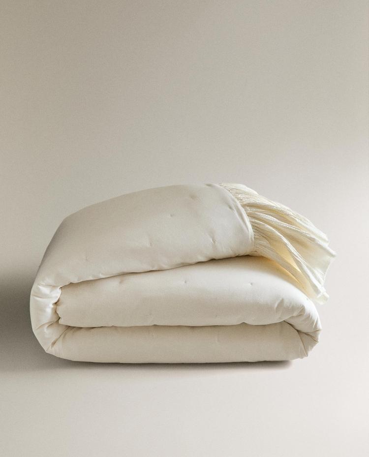 FRILLED COTTON QUILTED BEDSPREAD