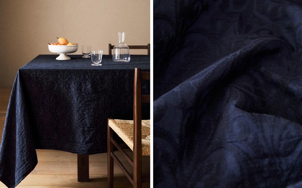 플로랄 자카드 테이블보