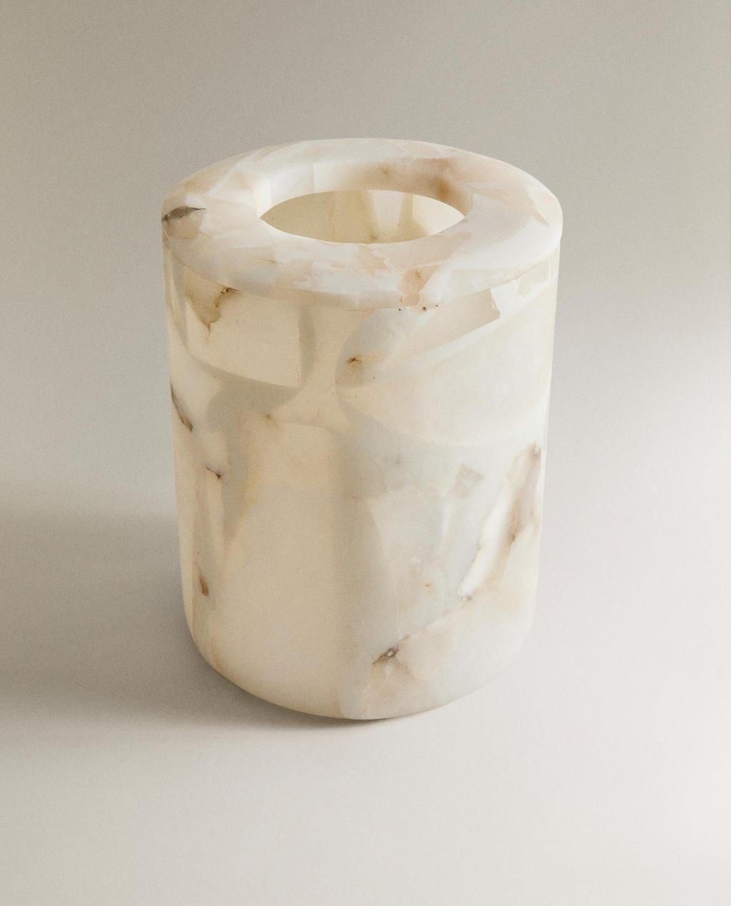 ALABASTER RESIN BATHROOM BIN