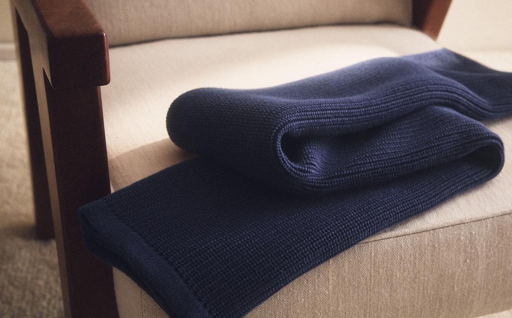 WAFFLE-KNIT COTTON BABY BLANKET