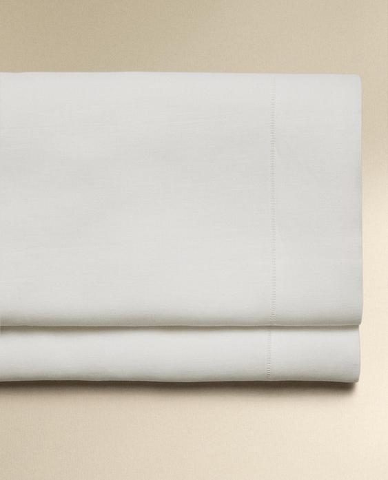 HEMSTITCHED LINEN FLAT SHEET