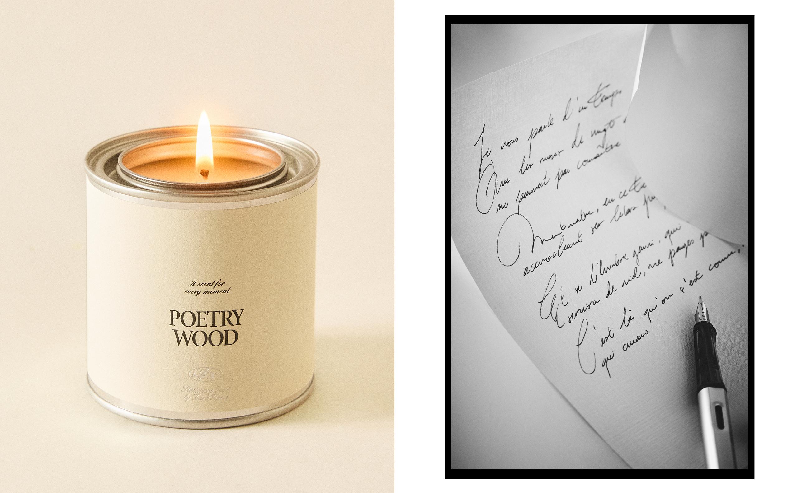 (230 G) POETRY WOOD SCENTED CANDLE