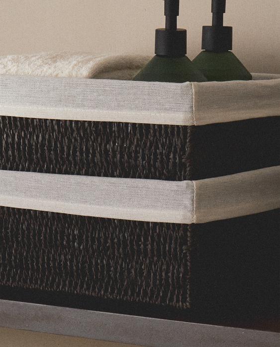 RECTANGULAR BASKET WITH COTTON LINING RECTANGULAR BASKET WITH COTTON LINING