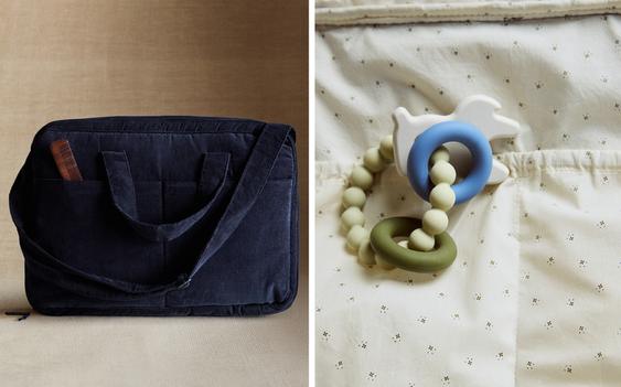 VALISE DE VOYAGE BÉBÉ EN VELOURS CÔTELÉ