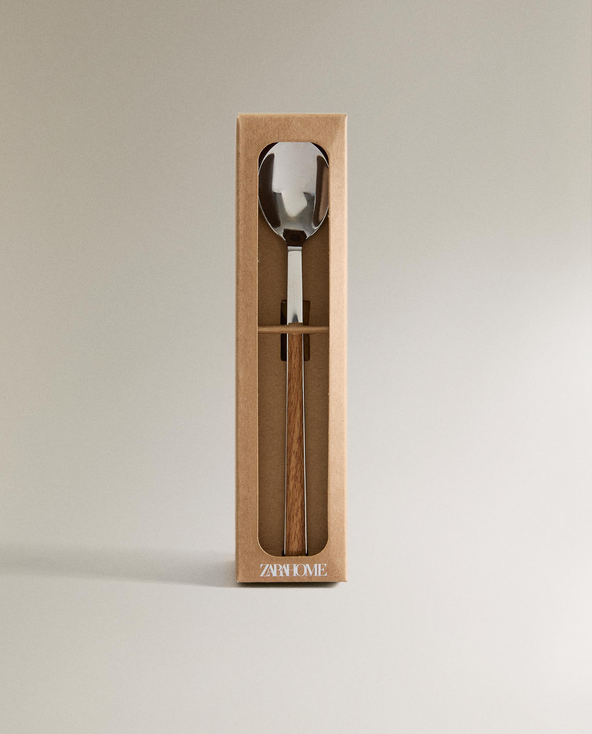 PACK OF DESSERT SPOONS WITH WOOD-EFFECT HANDLES (SET OF 4) product thumbnail 10