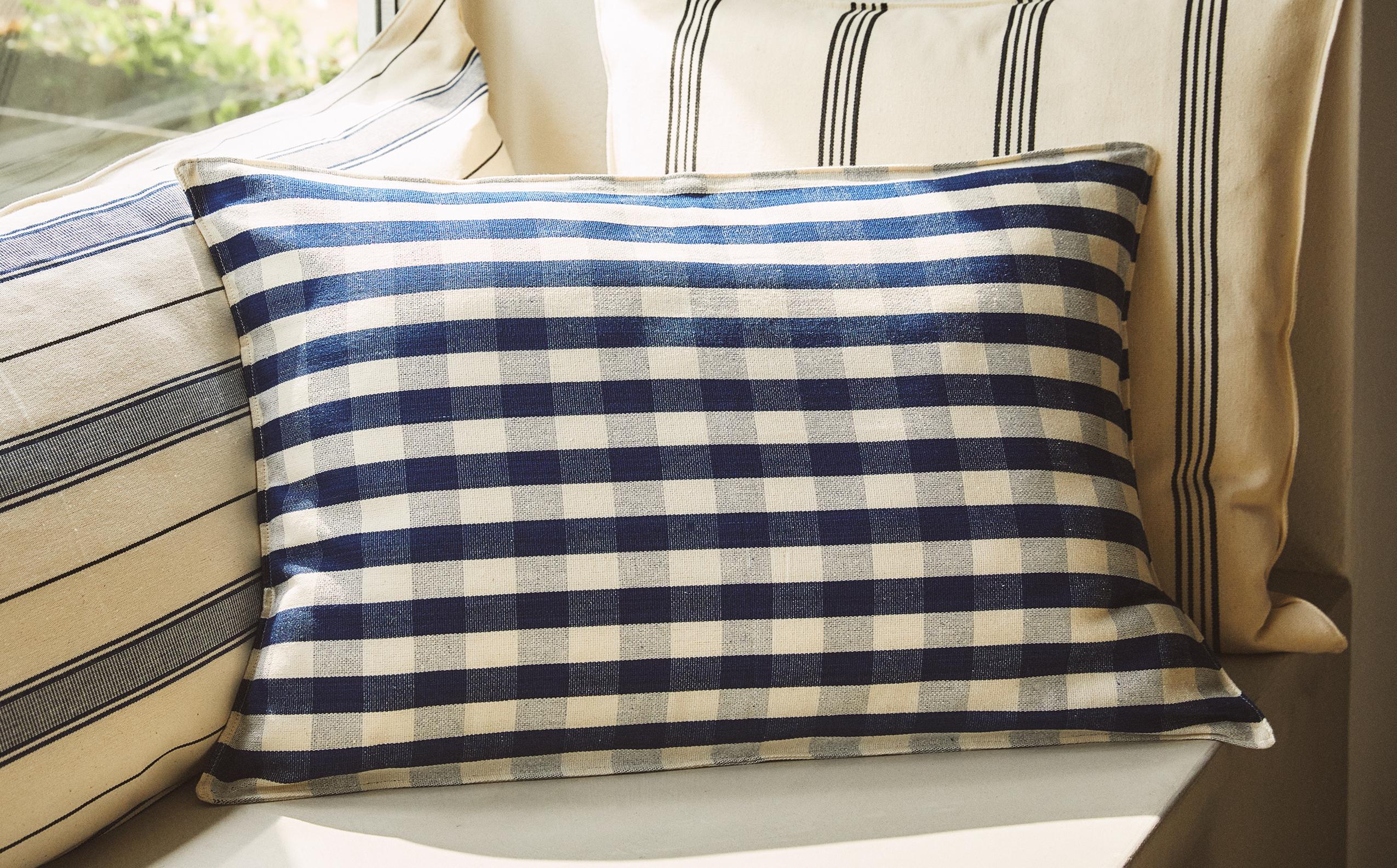 GINGHAM COTTON CUSHION COVER X TENSIRA