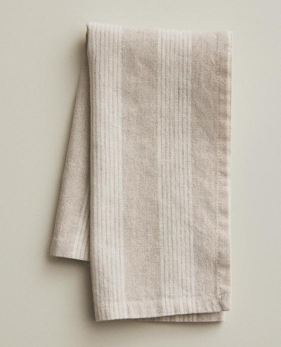 PACK OF STRIPED WASHED LINEN NAPKINS (PACK OF 2)