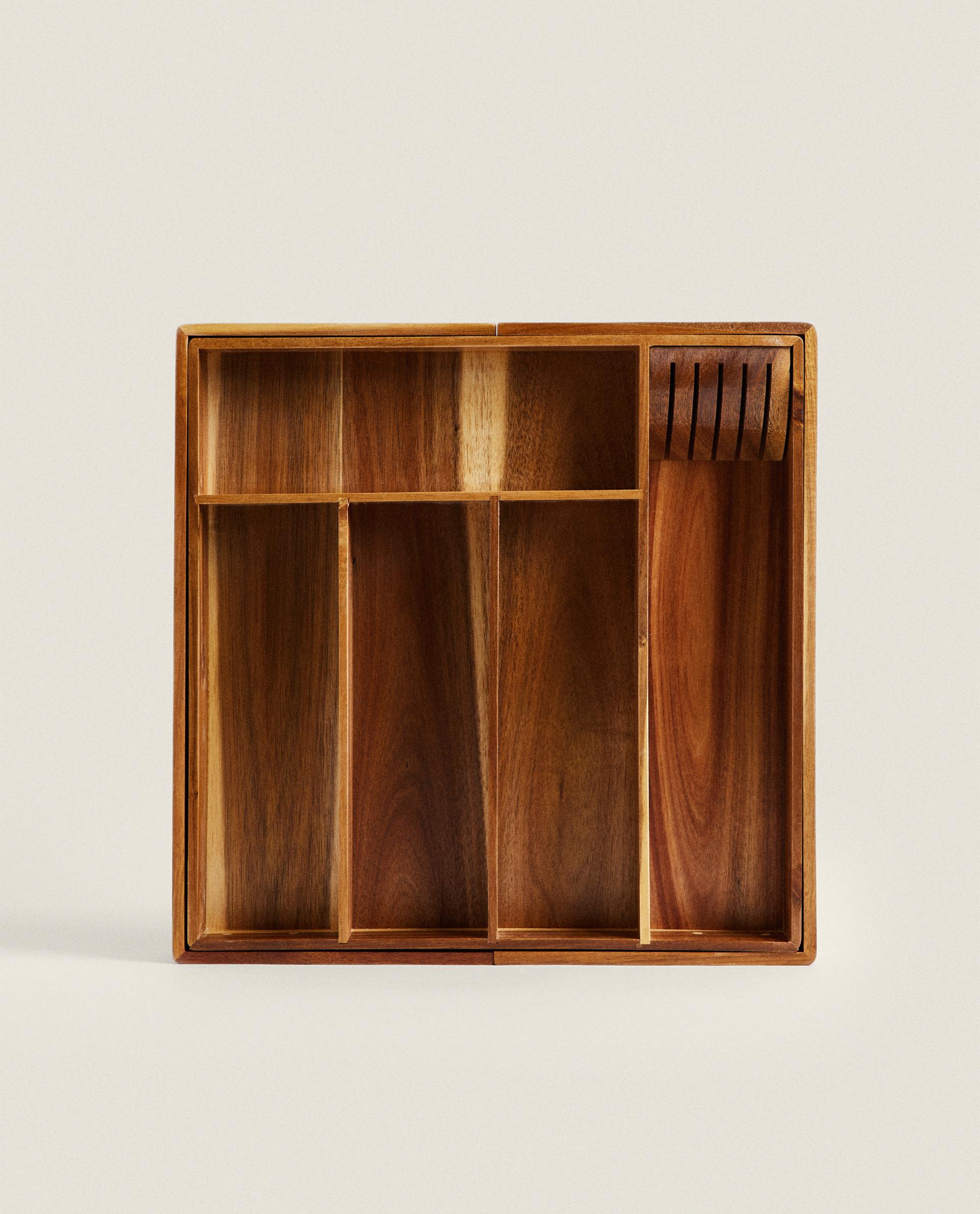 EXTENDIBLE WOODEN CUTLERY TRAY EXTENDIBLE WOODEN CUTLERY TRAY