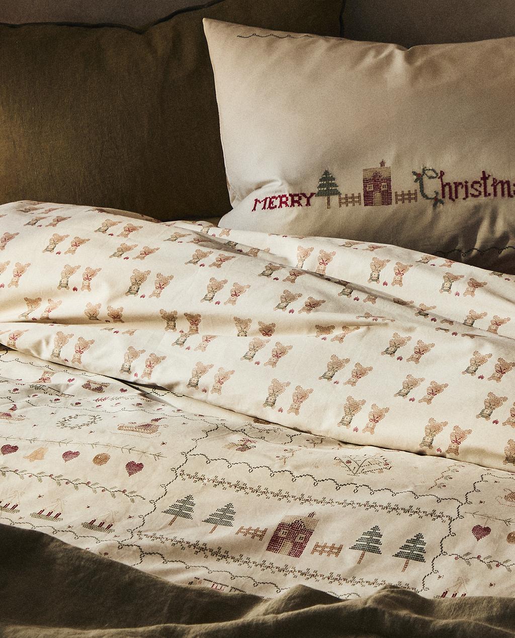 CHILDREN’S CHRISTMAS DUVET COVER WITH STITCHING