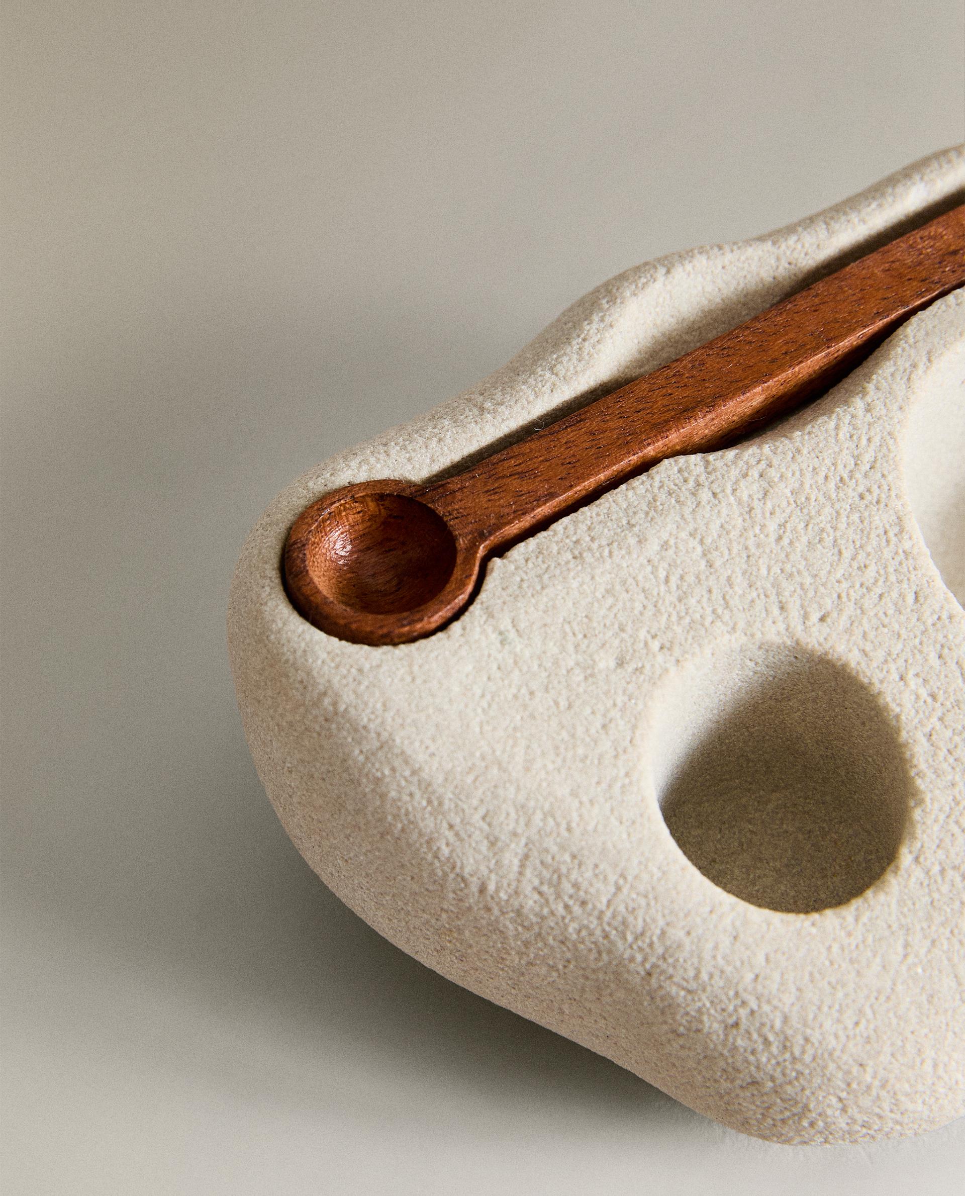 STONE SALT CELLAR WITH SPOON