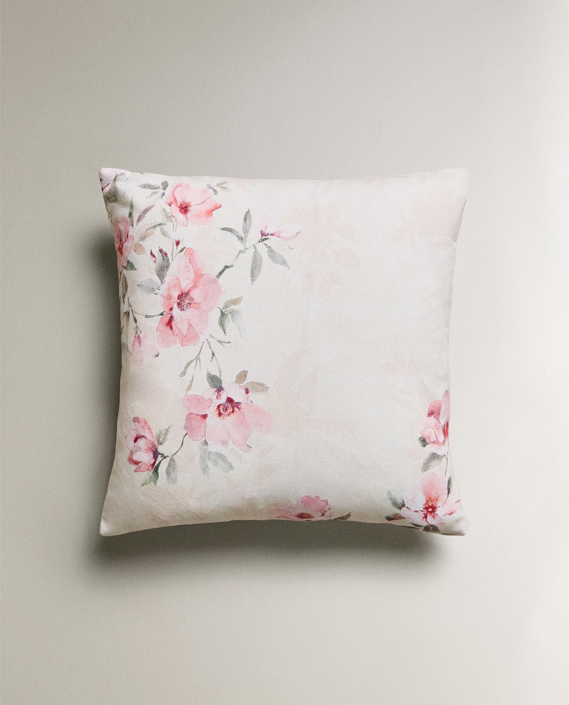 Pink floral throw pillows sale